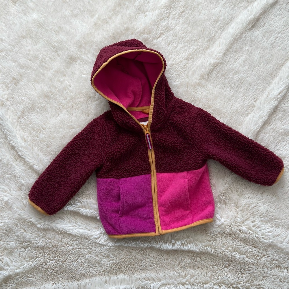 Cat & Jack Color Block Toddler Girls Fleece Jacket Size with Hood